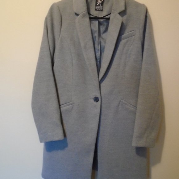 ATMOSPHERE POLYESTER BLEND MID-LENGTH LADIES COAT USA SIZE 10 - GRAY - Picture 1 of 4
